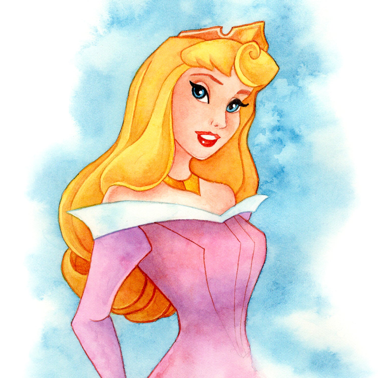 Princess Aurora, The Sleeping Beauty ORIGINAL WATERCOLOR