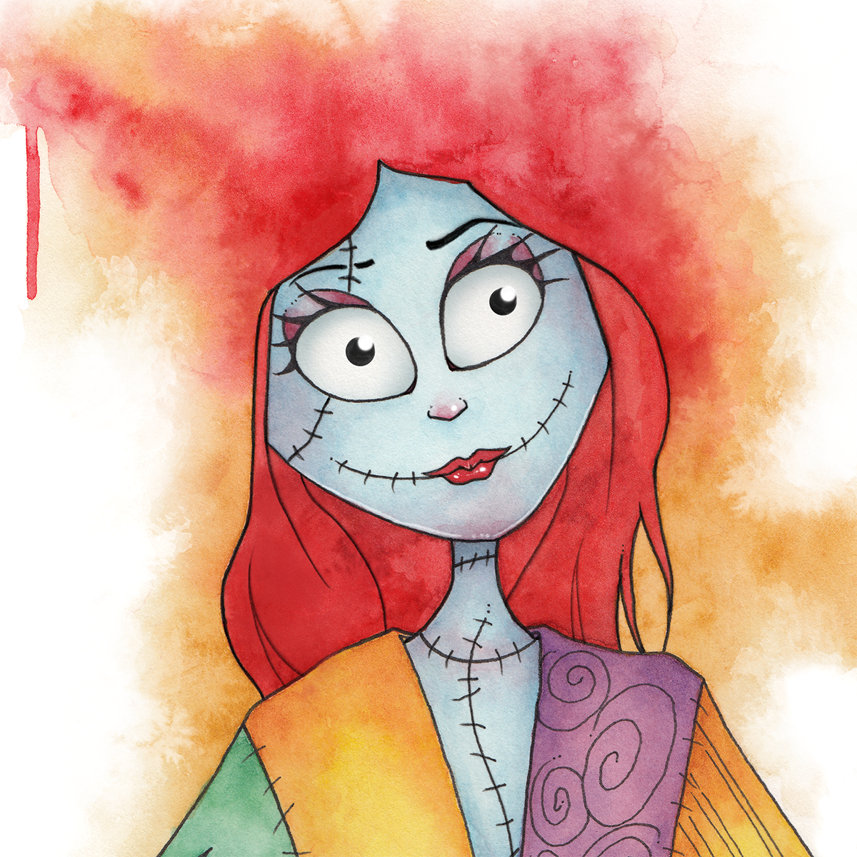 Disney: Sally - The Nightmare Before Christmas - ORIGINAL WATERCOLOR PAINTING