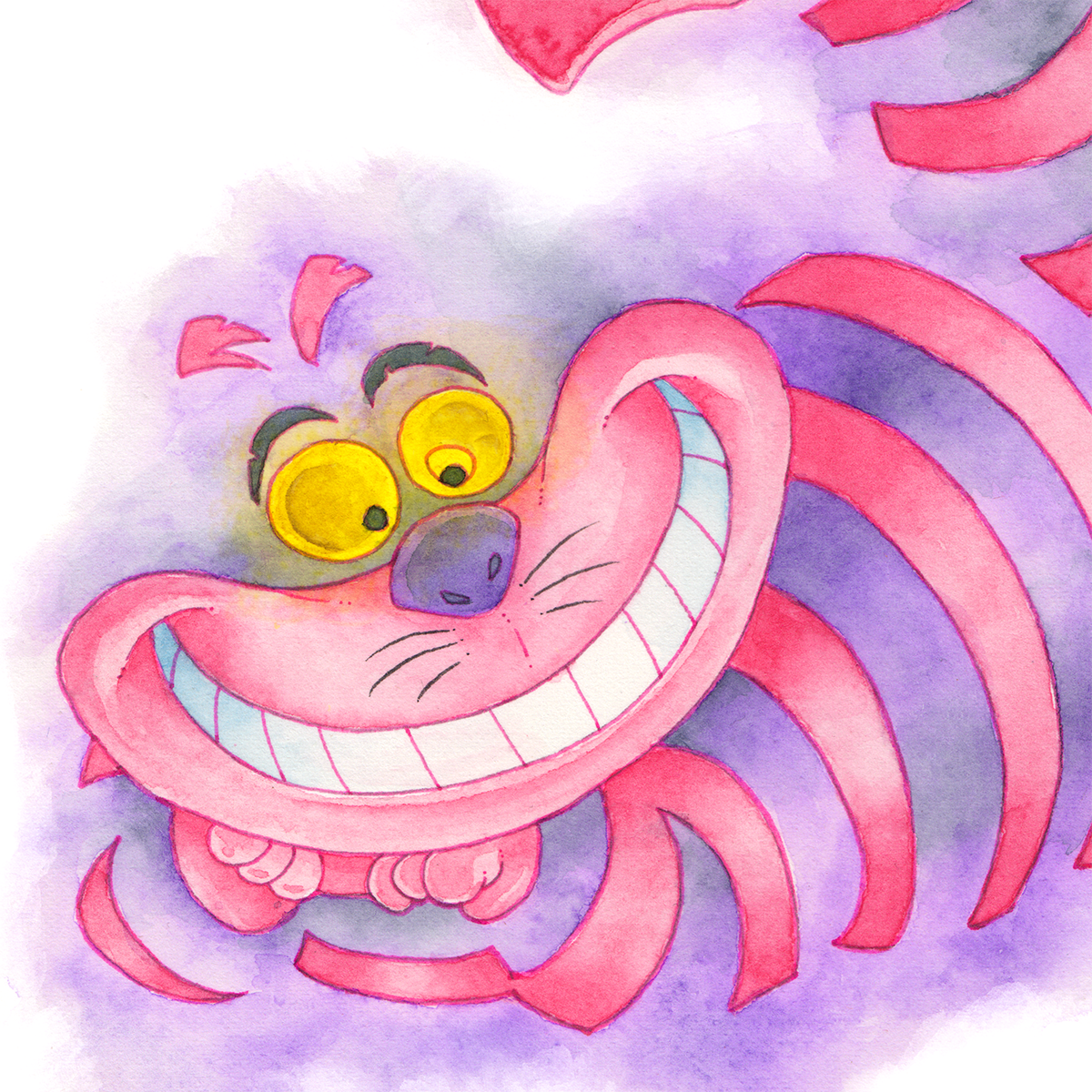 Disney: The Cheshire Cat - ORIGINAL WATERCOLOR PAINTING