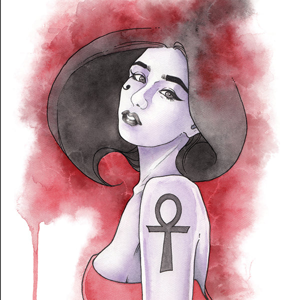 Comics: Death - ORIGINAL WATERCOLOR PAINTING