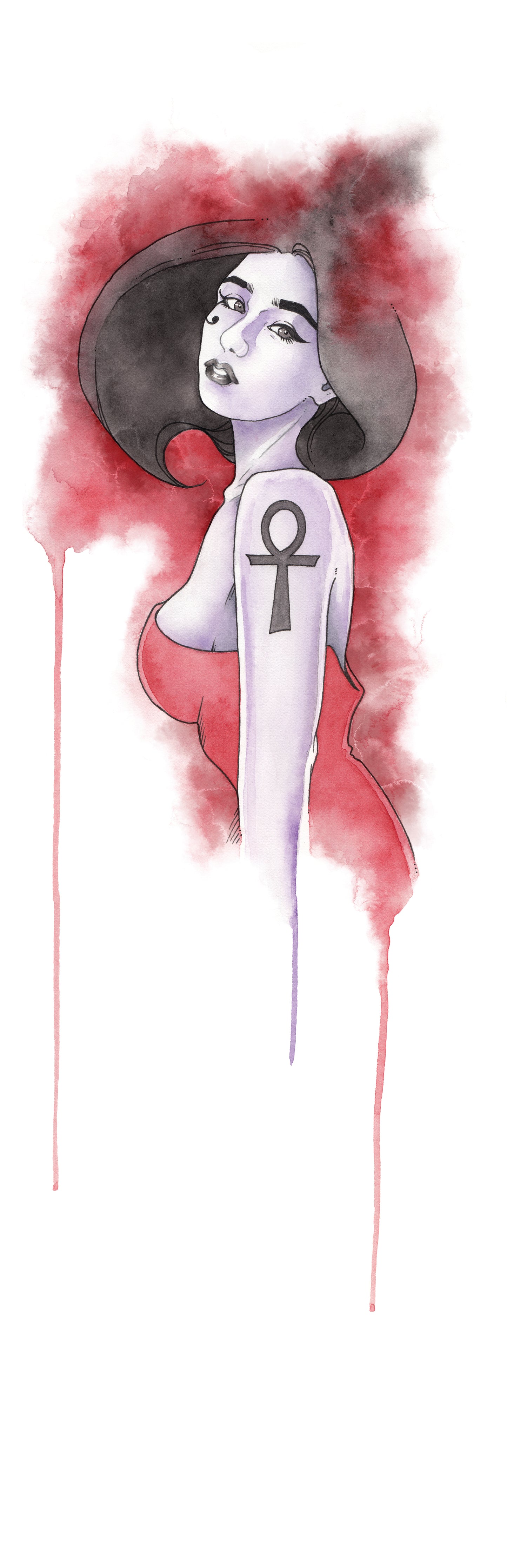 Comics: Death - ORIGINAL WATERCOLOR PAINTING
