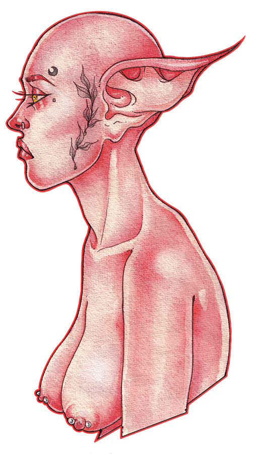 Tattooed Shaman Elf Sticker