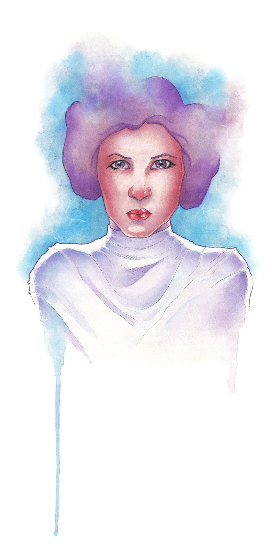 Star Wars: Princess Leia - ORIGINAL WATERCOLOR PAINTING